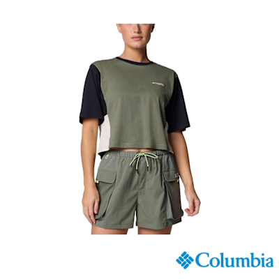 Columbia 哥倫比亞 女性-防曬UPF30短袖上衣-軍綠 UFL96500AG/JS