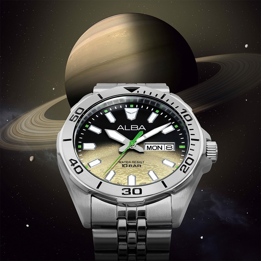 ALBA 雅柏 Planet Series 星系宇航 限量 Saturn 土星手錶 開學購物季 送禮首選-42mm (AV3585X1/VJ43-X044U)