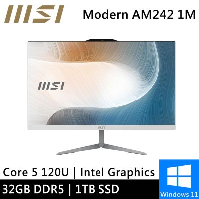 MSI微星 微星 Modern AM242 1M-1059TW-SP3 24型 白(Core 5 120U/32G/1TB SSD/W11)特仕版