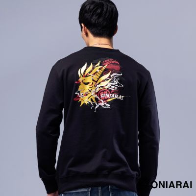 鬼洗 BLUE WAY – 經典日式松樹雲朵大學長TEE(黑)