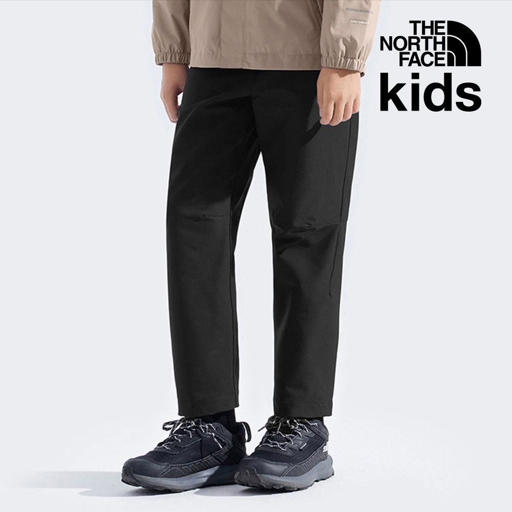 【The North Face 官方旗艦】 北面兒童黑色DWR防潑水戶外徒步長褲｜8DXQJK3