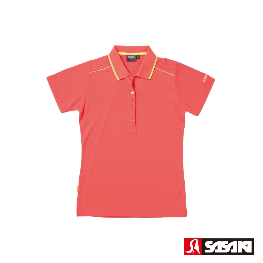 SASAKI 吸濕排汗休閒POLO短袖上衣 女 五色任選 (珊瑚紅/豔黃)
