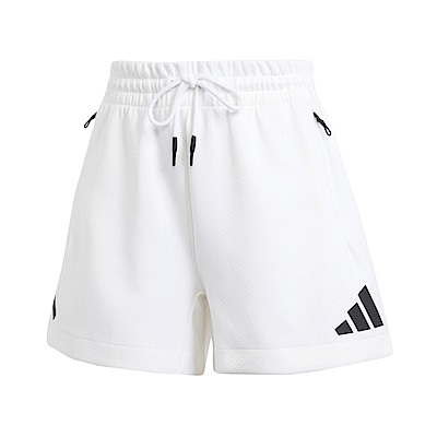 Adidas W Z.N.E. Short JJ4678 女 短褲 高腰 運動 訓練 休閒 寬鬆 拉鍊口袋 白