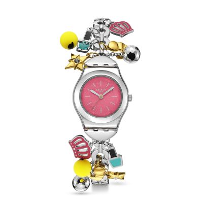 Swatch THE CHARM OF MOM 金屬手錶/女錶/瑞士製造 YSZ101G (25mm)