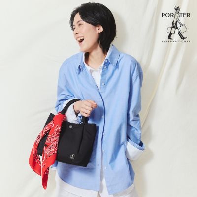 PORTER INTERNATIONAL - 雲柔都會CUSH手提包(M) - 黑