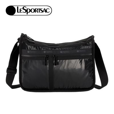 Lesportsac Deluxe Everyday Bag 經典奢華斜背包 側背包 通勤旅行包 開學購物季 送禮 禮物 推薦 女包-亮面黑