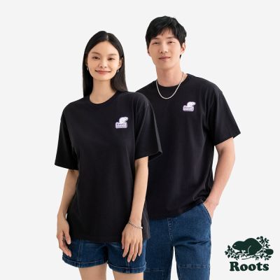 Roots中性-GF MODERN CLASSIC MAPLE 短袖上衣-石墨黑