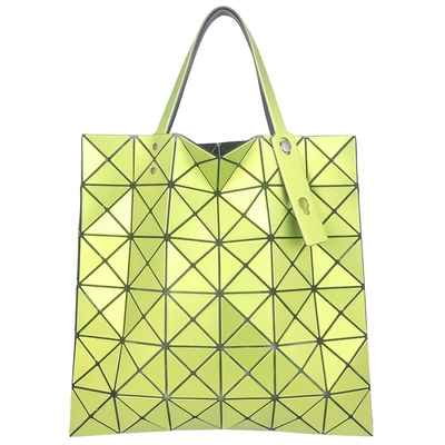 ISSEY MIYAKE 三宅一生 BAOBAO 金屬黃色皮質三角格6x6肩背/手提包