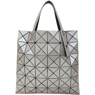 ISSEY MIYAKE 三宅一生 BAOBAO LUCENT 6x6 金屬感霧面幾何手提托特包(灰色)