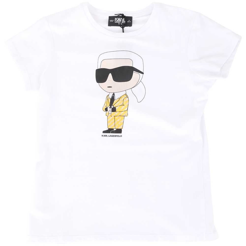 KARL LAGERFELD 小童裝 老佛爺金字母黃西裝白色莫代爾棉質TEE T恤