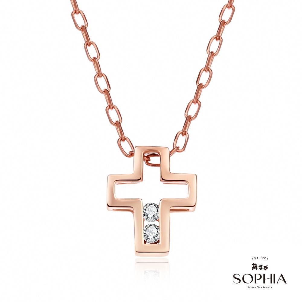 SOPHIA 蘇菲亞珠寶 - 愛的信仰 18K玫瑰金 鑽石項墜