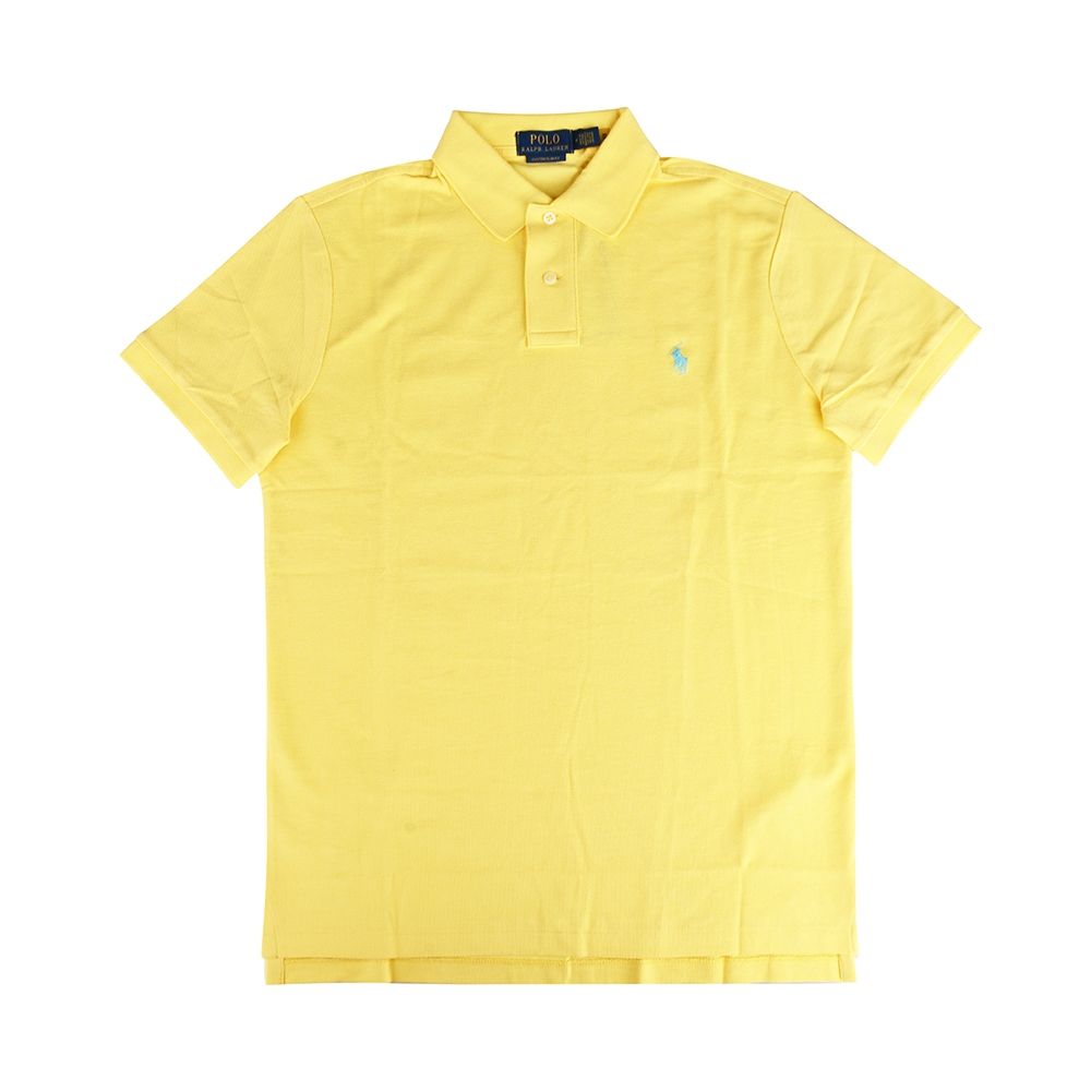 Polo RALPH LAUREN經典小馬刺繡Logo棉質Custom Slim Fit 短袖Polo衫(鵝黃)