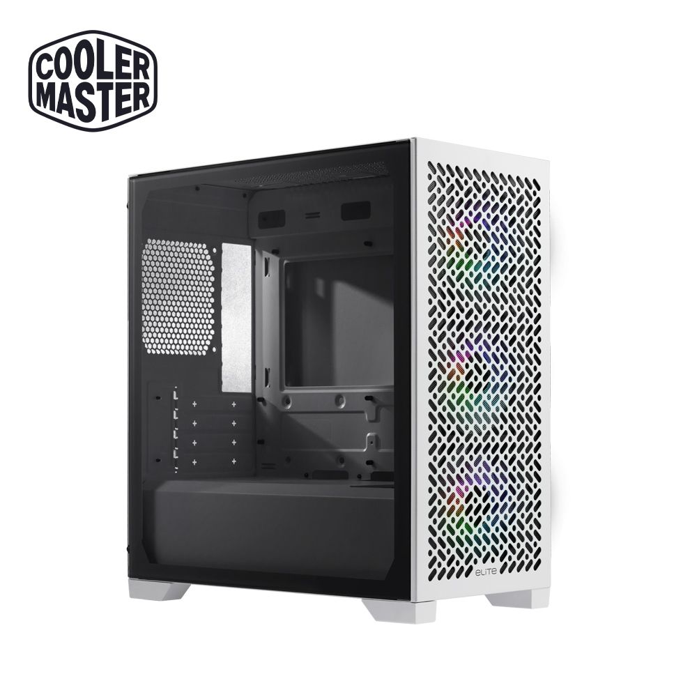 酷碼Cooler Master Elite 302 電腦機殼(白色)/強化玻璃側板/內含 12cm ARGB 風扇*4