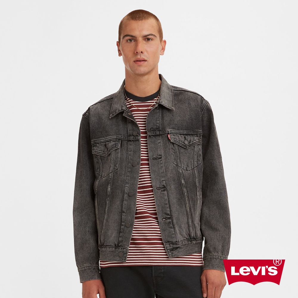 Levis 男款 牛仔外套 / Type 3 經典修身版型 / 黑灰水洗 熱賣單品