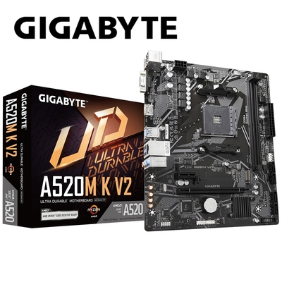 技嘉 A520M K V2 主機板+AMD R5 3400G 代理盒裝 4核 8緒