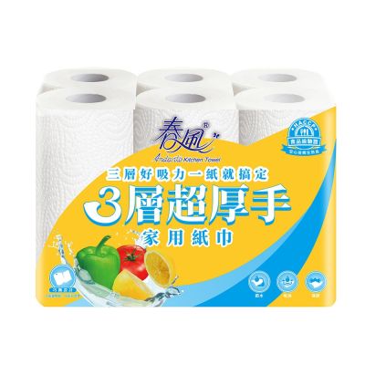 春風 三層超厚手家用紙巾 112張*6捲*8串/箱