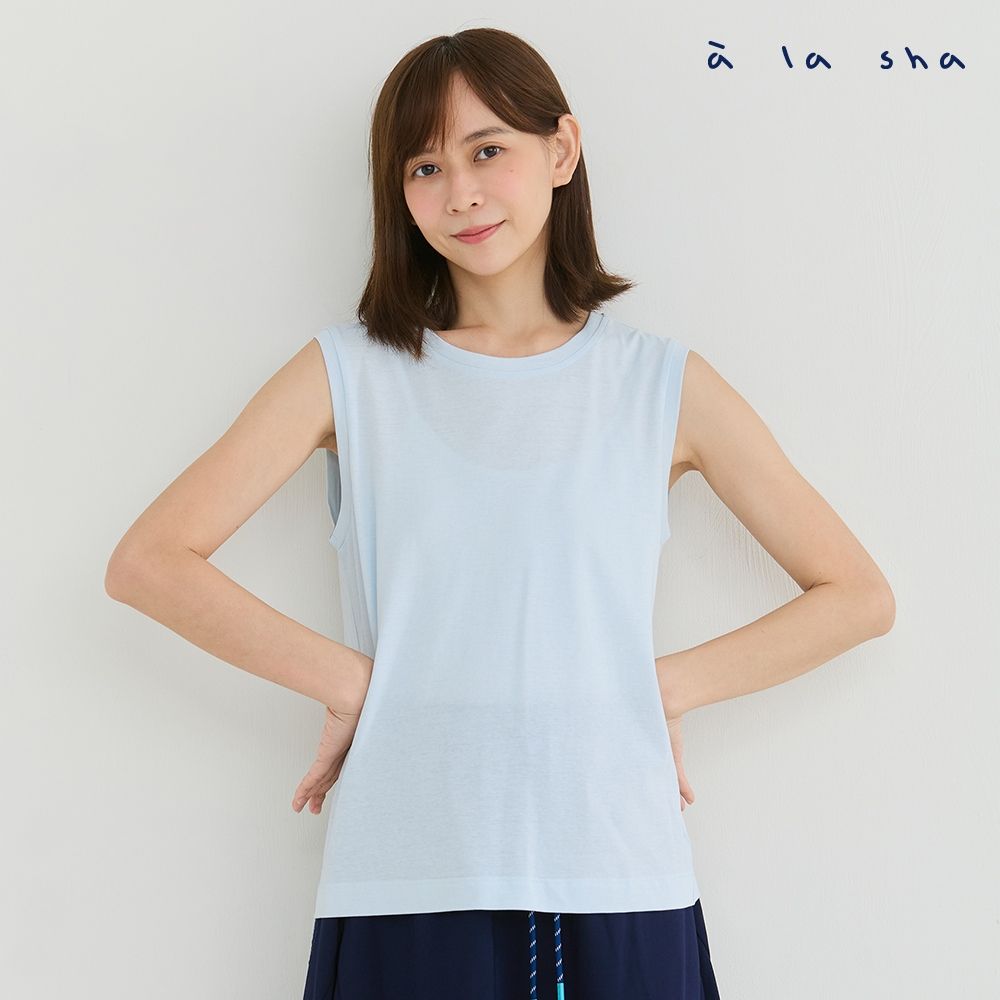 a la sha 寬鬆舒適背心 (淺藍)