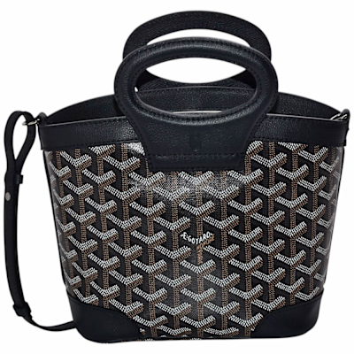 GOYARD 經典 BELUGA MINI系列印花帆布牛皮手提/斜背包(黑)