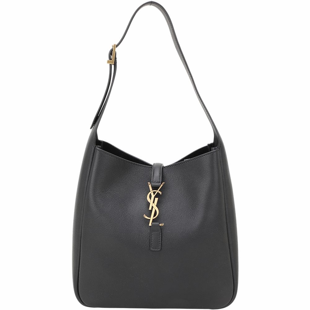 YSL Saint Laurent Le 5a7 小款 附可拆萬用包 小牛皮肩背包(黑色)