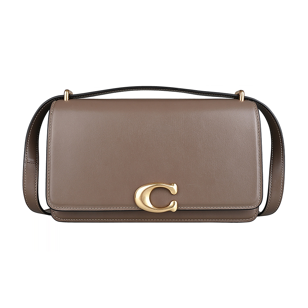 COACH BANDIT 大C LOGO滑面牛皮斜背兩用包包(深石灰)