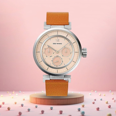 ISSEY MIYAKE 三宅一生W mini 系列時尚腕錶 手錶 男錶-橘/39mm VD75-0030P/NYAB702Y
