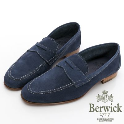 【BERWICK】西班牙進口 麂皮便士樂福鞋 -藍 535007KM71