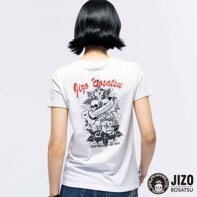 地藏小王 BLUE WAY – 骷髏玫瑰短TEE(白)