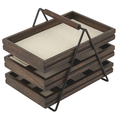 《Umbra》Terrace 3層木質飾品收納盒- 小物收納盒 首飾盒 戒指盒 飾品收納盒