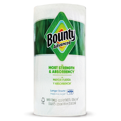 美國Bounty廚房紙巾-隨意撕103張/捲