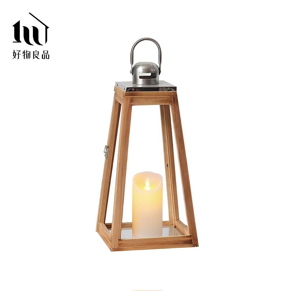 好物良品】中款_燭台花藝原木玻璃裝飾造景(附LED蠟燭) 原木燈座園藝