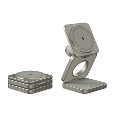 ADAM亞果元素 【亞果元素】Mag 3 Pro Qi2 15W 折疊式三合一旅行磁吸無線充電座