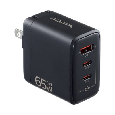 威剛65W (黑)GaN氮化鎵充電器(3孔)