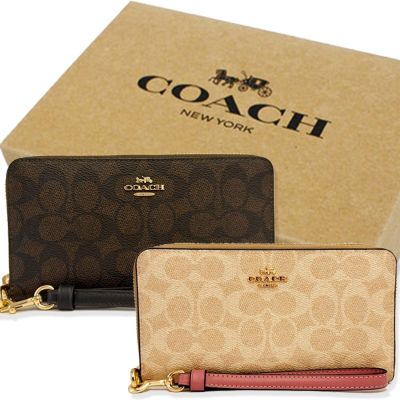 COACH 經典LOGO手掛式零錢袋長夾禮盒(多款供選)