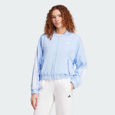 adidas 愛迪達 外套 女 運動立領外套 W 3S WV BOMBER 藍 JN2487