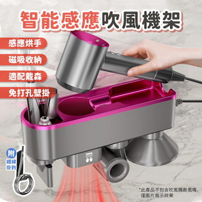 吹風機收納架 吹風機收納架 磁吸配件收納架 多功能置物收納架F01(適用Dyson吹風機)