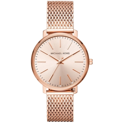 Michael Kors Pyper 紐約時尚女錶 生日慶盛典 送禮首選-玫瑰金x米蘭帶/38mm MK4340