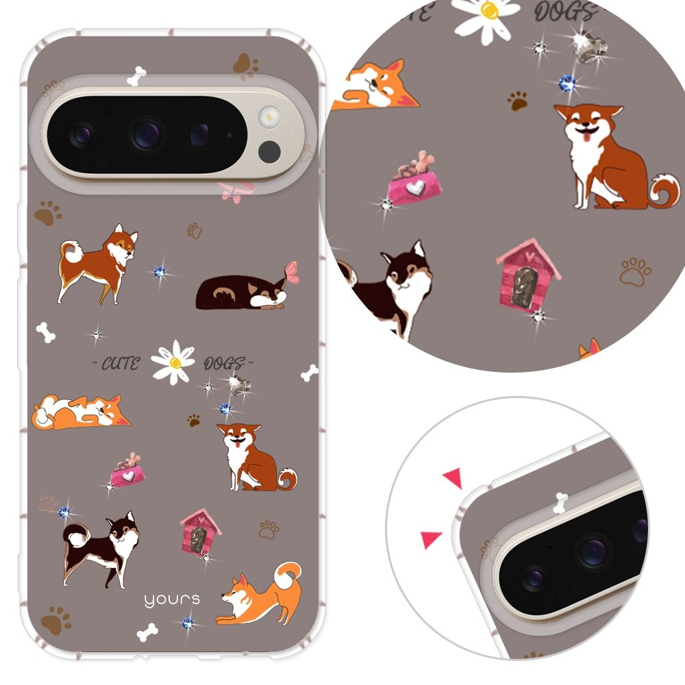YOURS Google 全系列 彩鑽防摔手機殼-柴團 Pixel10ProXL/9ProXL/9a/8a/8Pro/7a/7Pro/6a