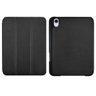Metal-Slim Apple iPad mini(第6代) 2021 高仿小牛皮三折立架式保護皮套(內置筆槽)