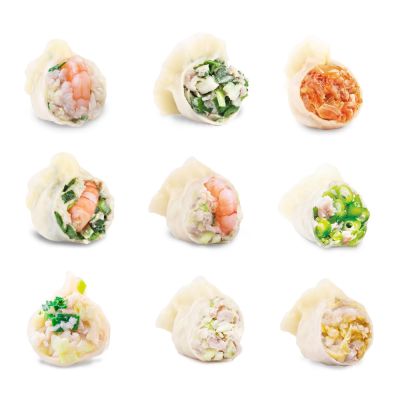 果貿吳媽家 99購物狂歡購 人氣海陸袋裝水餃6袋組 買就送高麗菜鮮肉鍋貼1盒 (袋裝水餃6袋96顆 / 鍋貼1盒12顆)