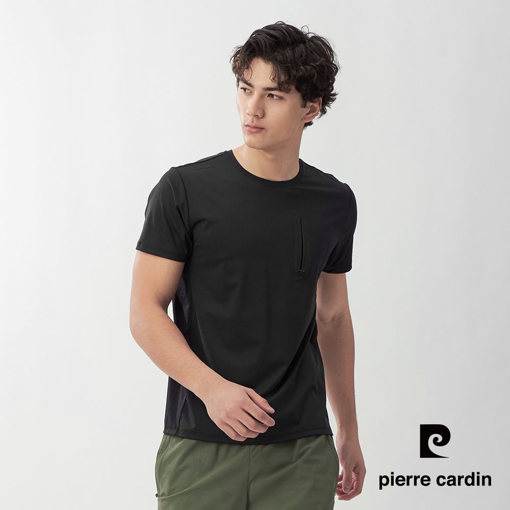 PierreCardin皮爾卡登 網路獨家 男款 冰絲速乾短袖T恤(多色任選) (黑色)