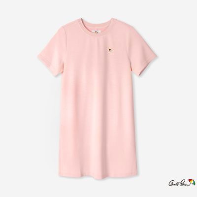 【Arnold Palmer 雨傘】女裝 休閒彈性空氣布連身裙（粉紅色）