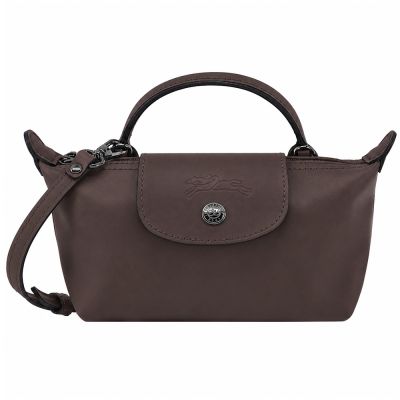 LONGCHAMP LE PLIAGE XTRA系列牛皮化妝/斜背包(迷你/摩卡)