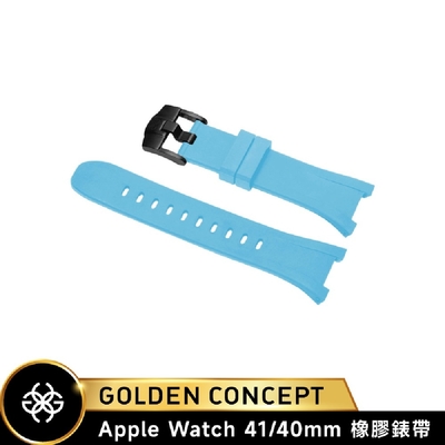 【Golden Concept】APPLE WATCH 41/40mm 天峰藍橡膠錶帶/黑框 ST-41-RB-SB-BK