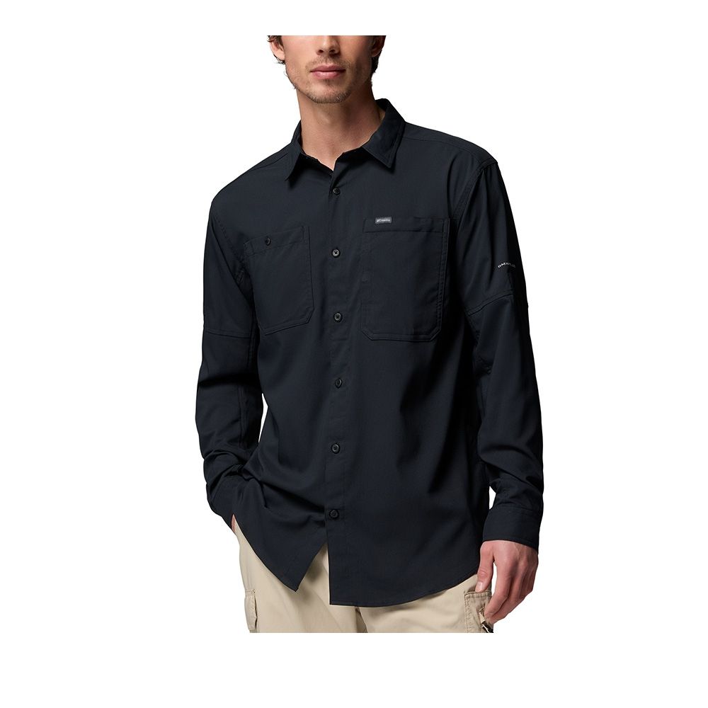 Columbia 哥倫比亞 男款超防曬UPF100快排長袖襯衫-Silver Ridge Utility II LS Shirt-黑色(UAE34650BK/KS)