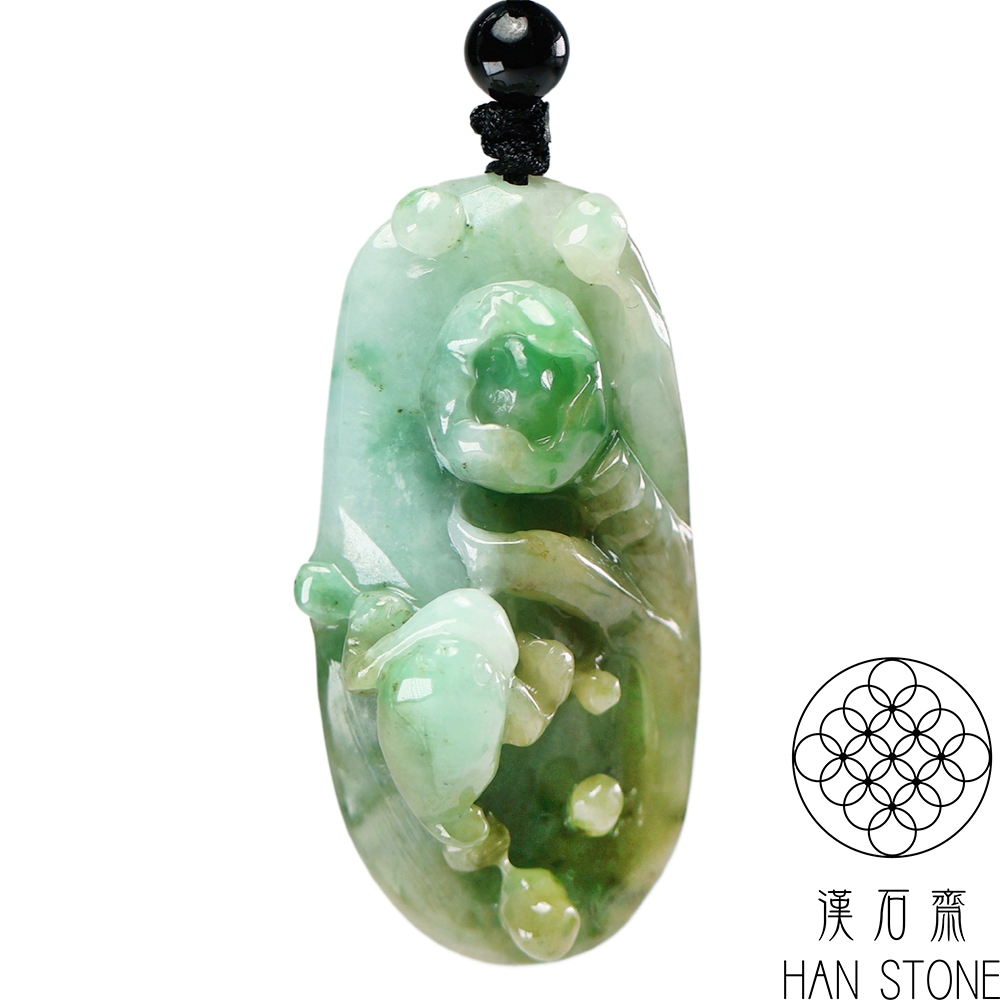 漢石齋】天然翡翠A貨三腳金蟾玉珮吊墜飄花種帶黃翡(24*47*15mm) | 漢石