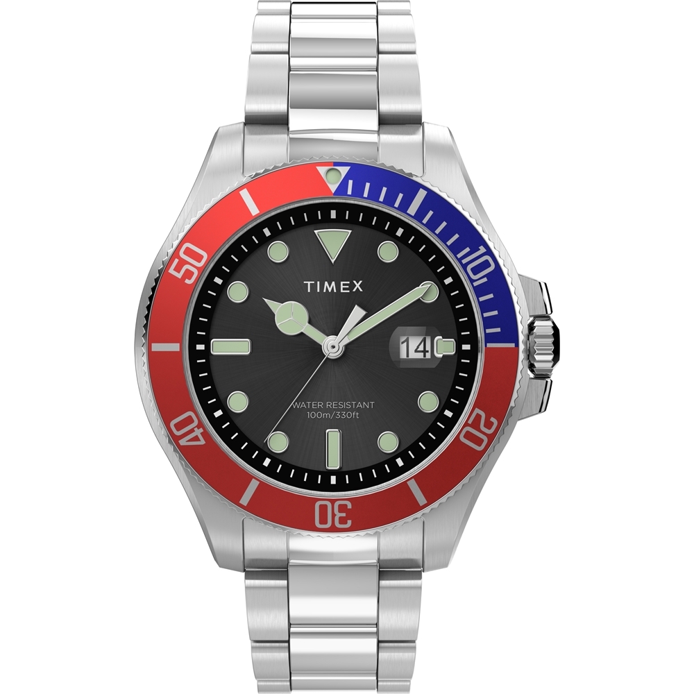 TIMEX 天美時 風格系列 經典紳士手錶 ( 藍紅間 / 銀 TXTW2U71900)