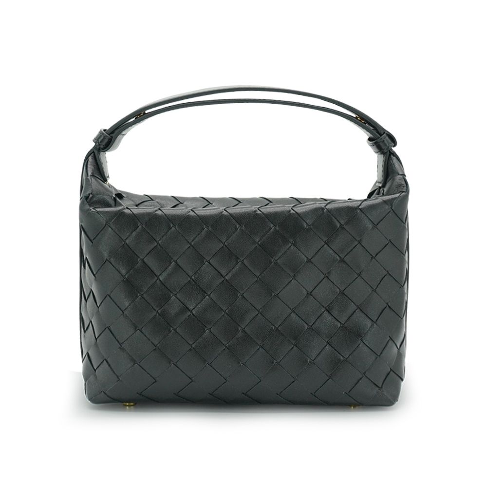 Bottega Veneta Wallace Mini 牛皮手提單肩包(754443-黑)