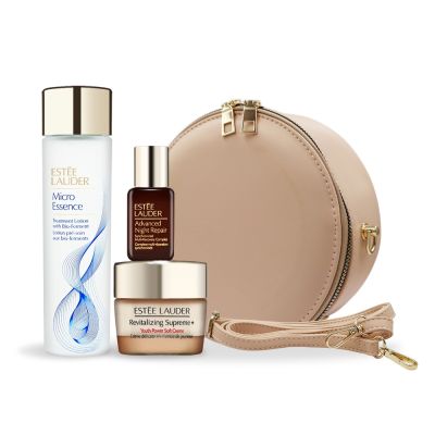 ESTEE LAUDER 雅詩蘭黛 全效保養時尚氣墊包超值組[原生露+特潤+膠原霜+氣墊包]-公司貨