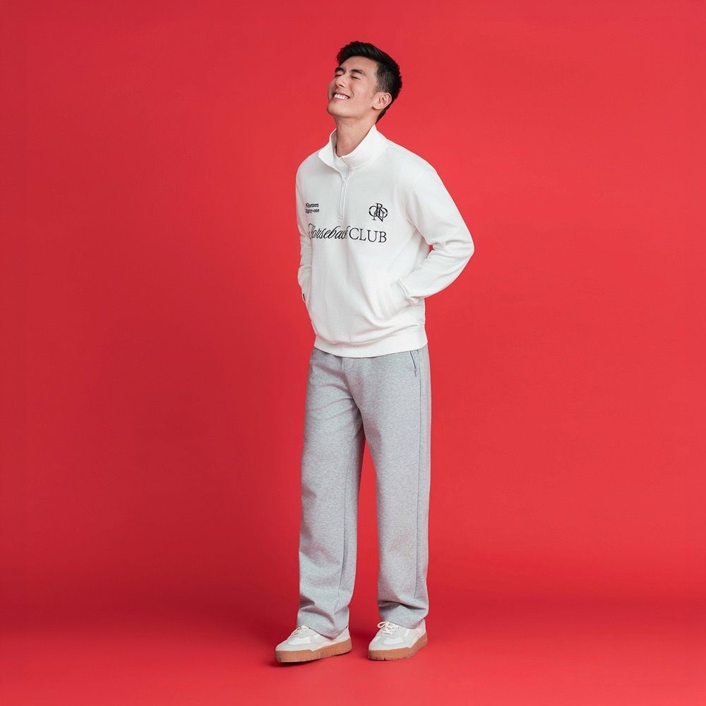 GIORDANO 男裝空氣棉鬆緊腰長褲 Essential Future系列 (13 花紗銀絲灰)