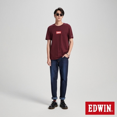 EDWIN 男裝 BOX LOGO短袖T恤-朱紅色